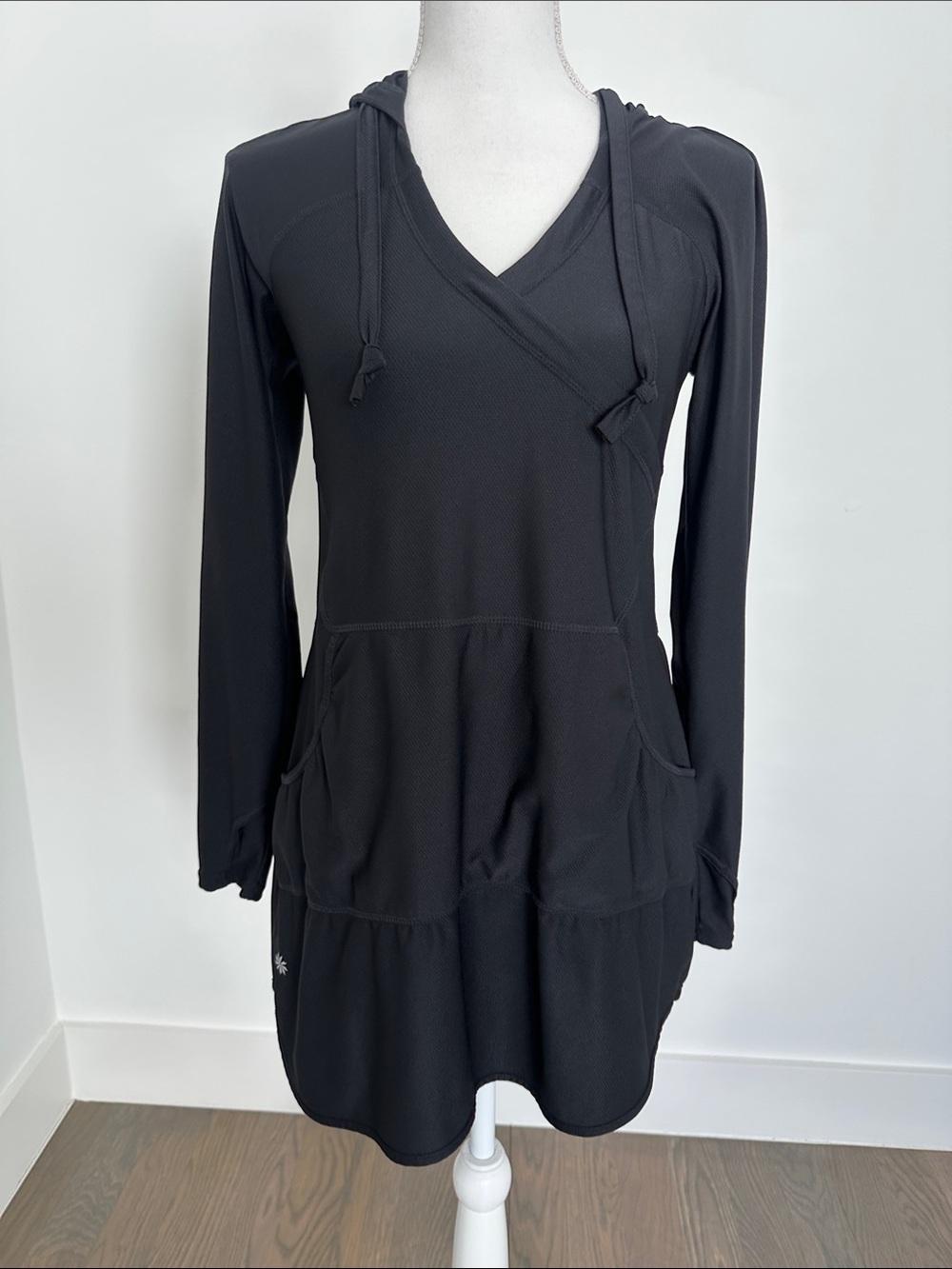 Athleta Black Hooded Crossover Tunic